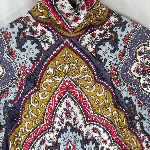Free People Chase Me Paisley Jersey Knit Mock Neck Top Sz XS - Picture 4 of 7